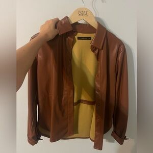 Brown leather jacket